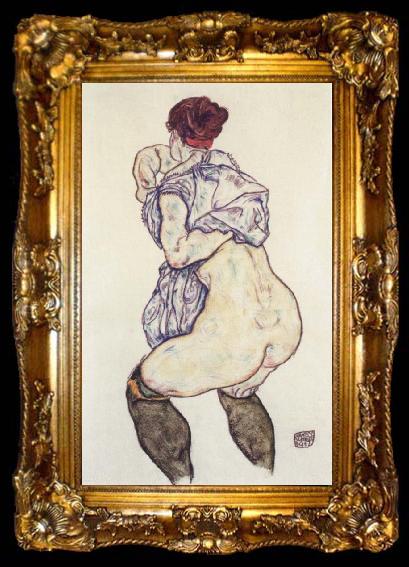 framed  Egon Schiele woman undressing, ta009-2
